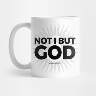 Not I but God black Mug